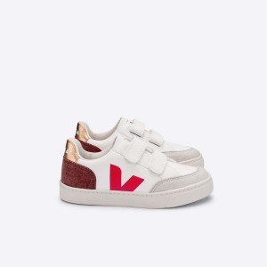 Kids' Veja V-12 V-12 White / Burgundy / Gold | 2953-BZXSH