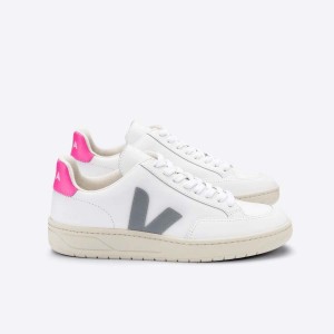 Women's Veja V-12 V-12 White / Pink | 0576-LHUTC