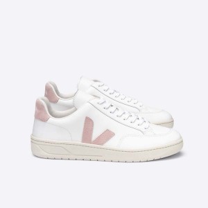 Women's Veja V-12 V-12 White / Pink | 8564-ZTDXK