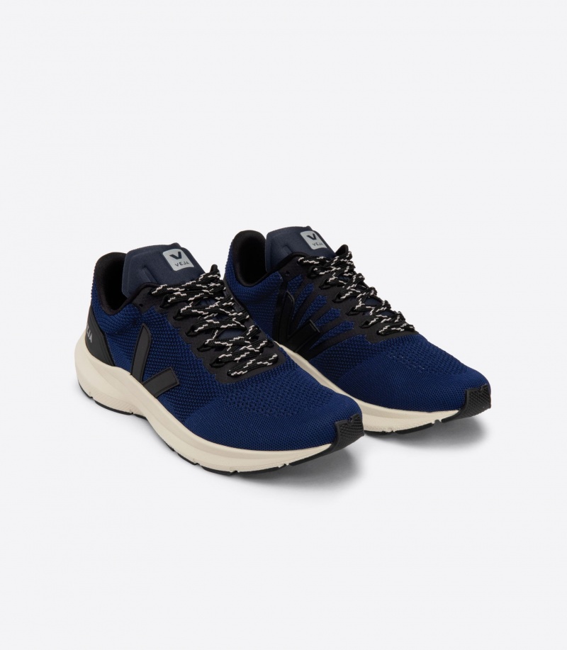 Men's Veja Marlin Lt V-knit Blue/Black | 2518-CKEMW