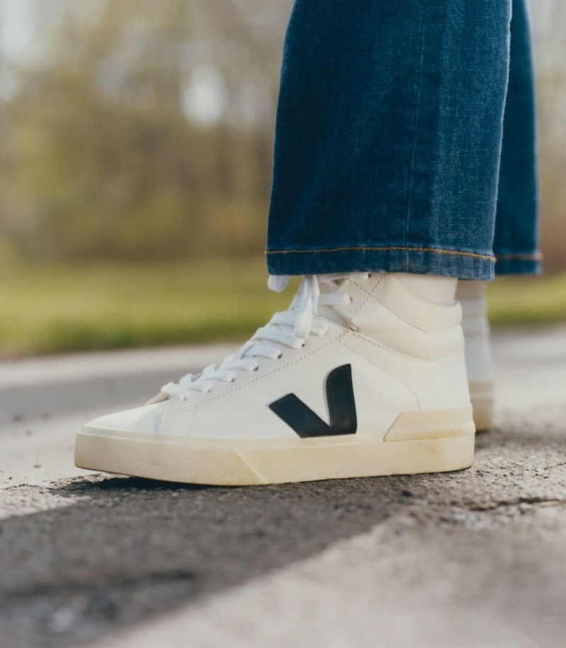 Men's Veja Minotaur Chromefree Leather White/Black | 7480-ZBIGH