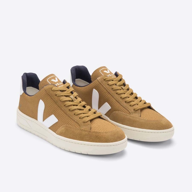 Men's Veja V-12 V-12 Brown / White | 0261-FRLXV