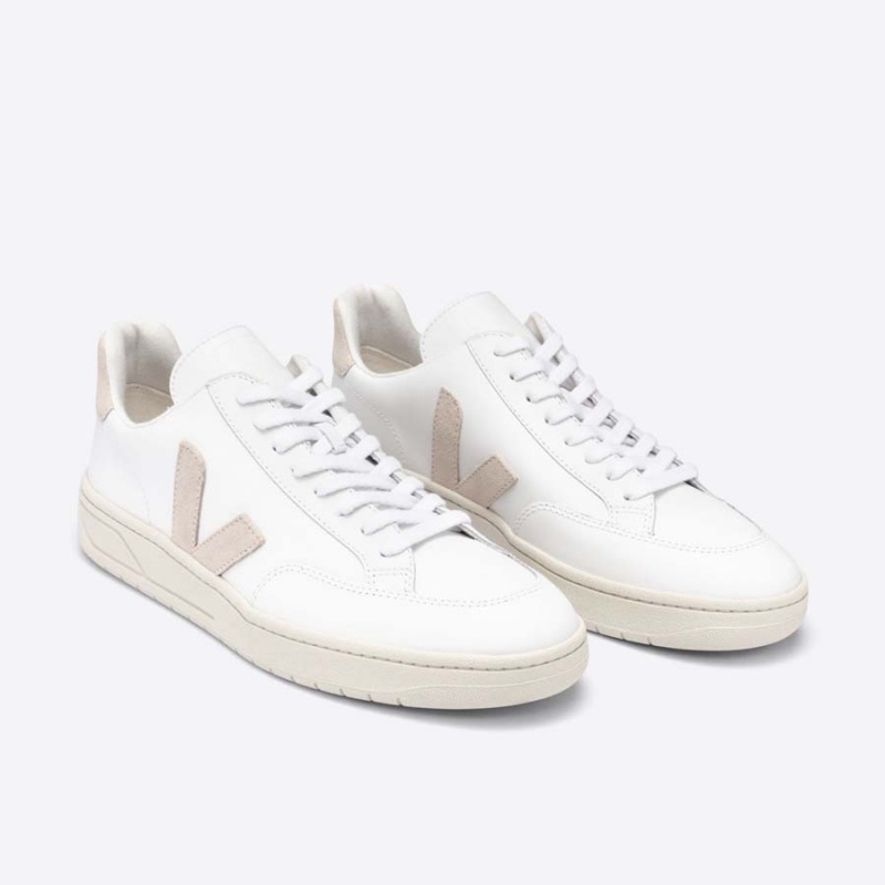 Men's Veja V-12 V-12 White / Beige | 1345-ZWQKG