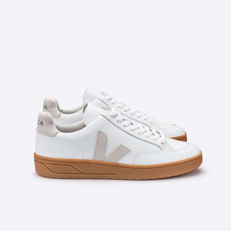 Men\'s Veja V-12 V-12 White / Beige | 6289-QNXPC