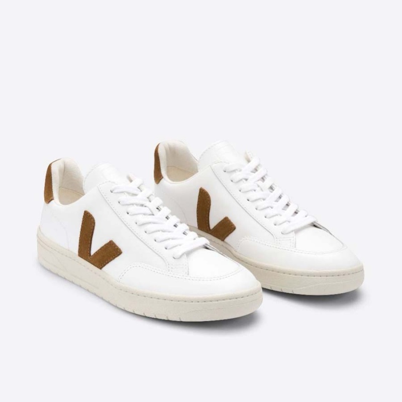 Men's Veja V-12 V-12 White / Brown | 6159-VTSPX