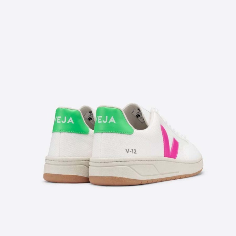 Men's Veja V-12 V-12 White / Green | 0139-ZLGFJ