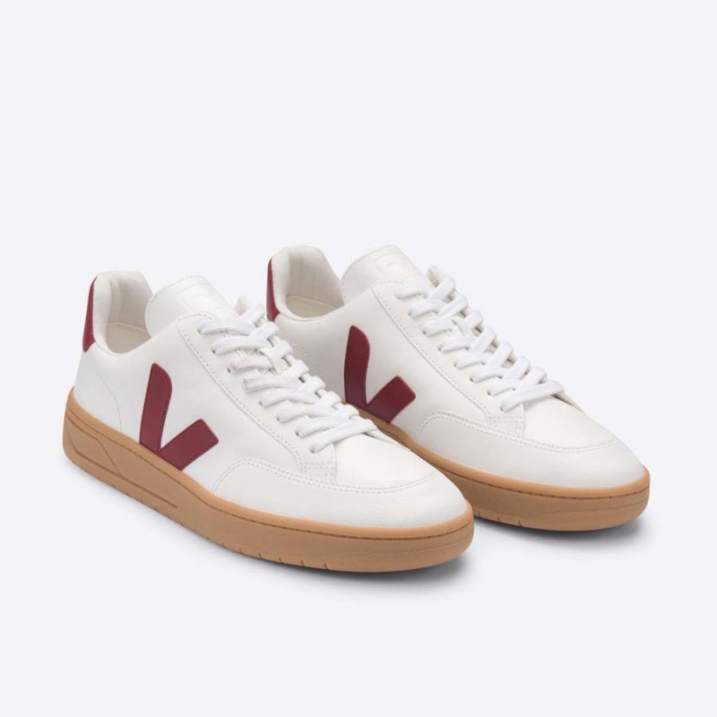 Men's Veja V-12 V-12 White / Red | 2648-FQNHE