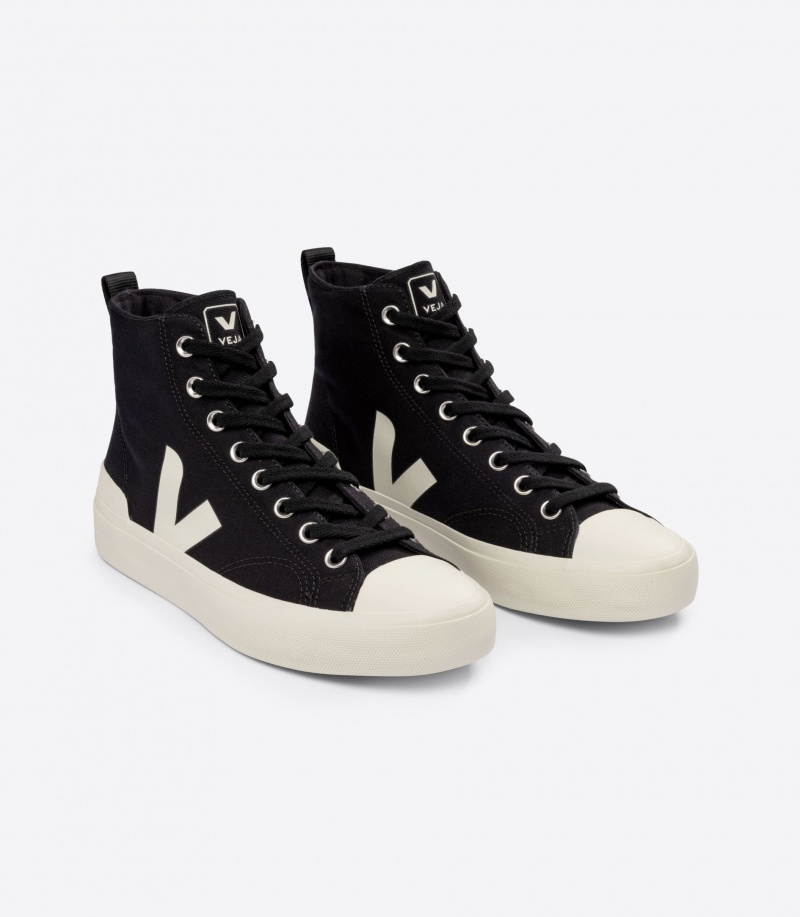 Men's Veja Wata II Canvas Black | 9253-XTZCV