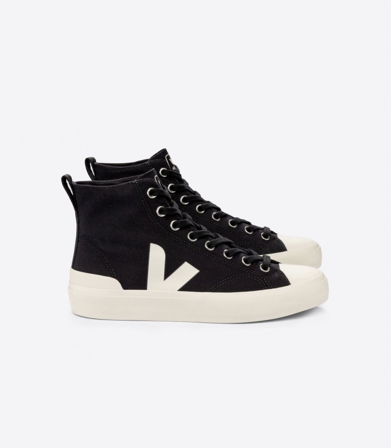 Men\'s Veja Wata II Canvas Black | 9253-XTZCV