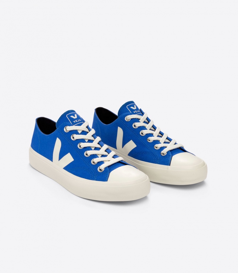 Men's Veja Wata II Low Canvas Blue | 8136-GSHTY