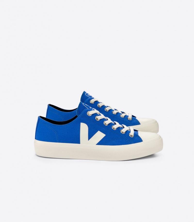 Men\'s Veja Wata II Low Canvas Blue | 8136-GSHTY