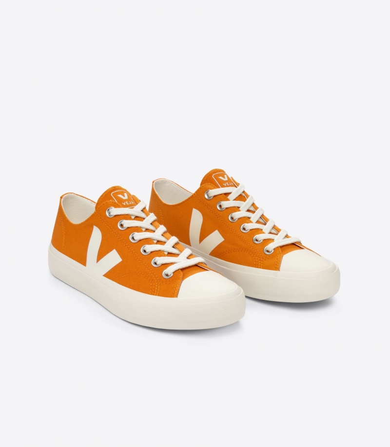 Men's Veja Wata II Low Canvas Orange | 9705-UWPSB