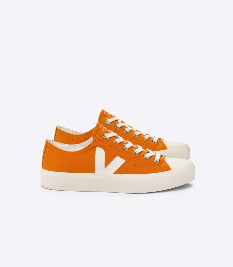 Men\'s Veja Wata II Low Canvas Orange | 9705-UWPSB