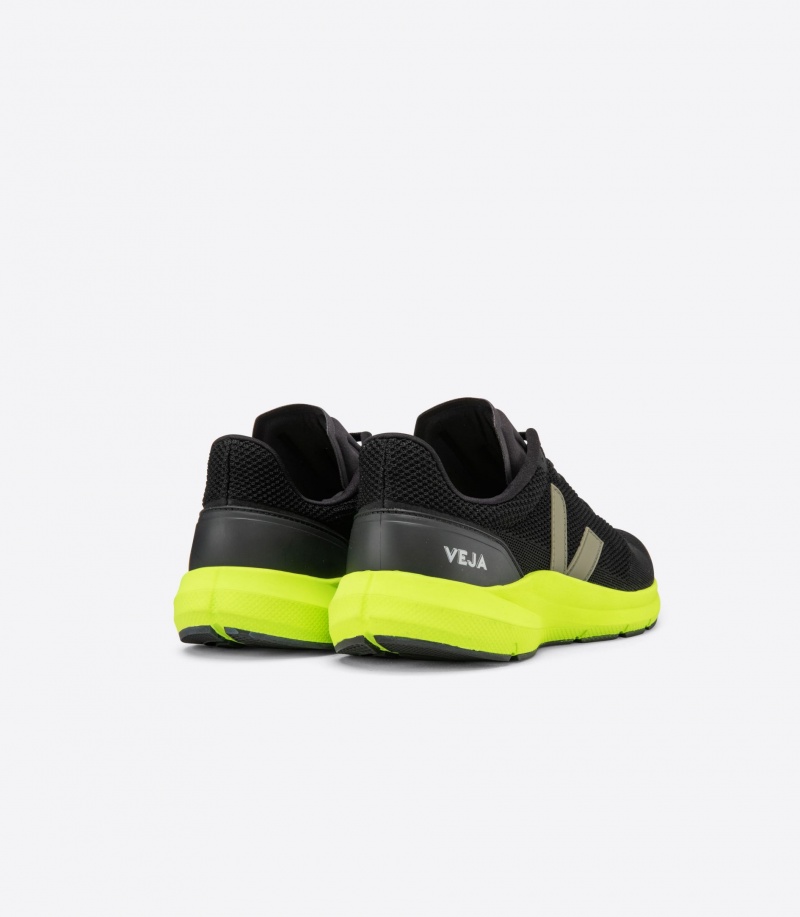 Women's Veja Marlin Lt V-knit Black/Yellow | 3976-JOFWN