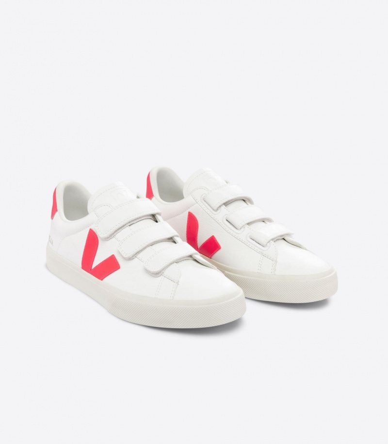 Women's Veja Recife Chromefree Leather White/Pink | 4532-QRJAZ