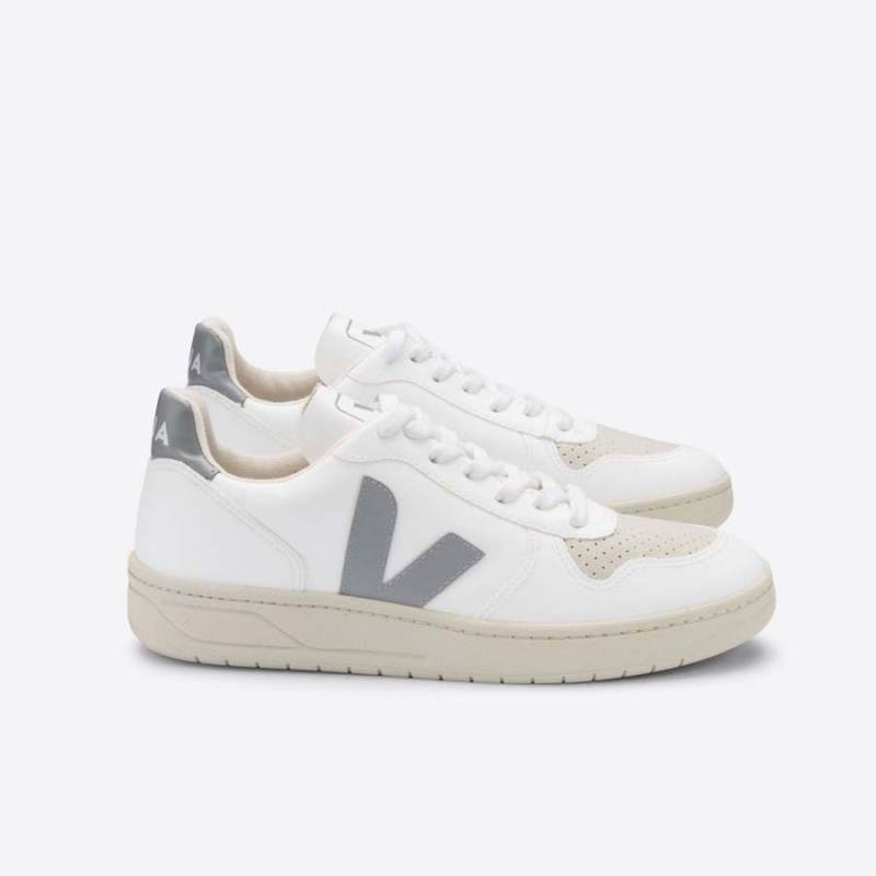 Women\'s Veja V-10 V-10 White / Grey | 6328-ZGFWP