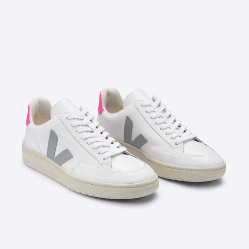 Women's Veja V-12 V-12 White / Pink | 0576-LHUTC