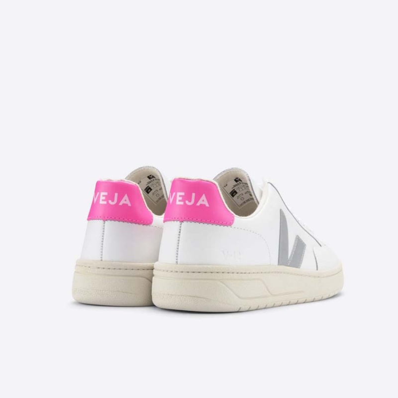 Women's Veja V-12 V-12 White / Pink | 0576-LHUTC