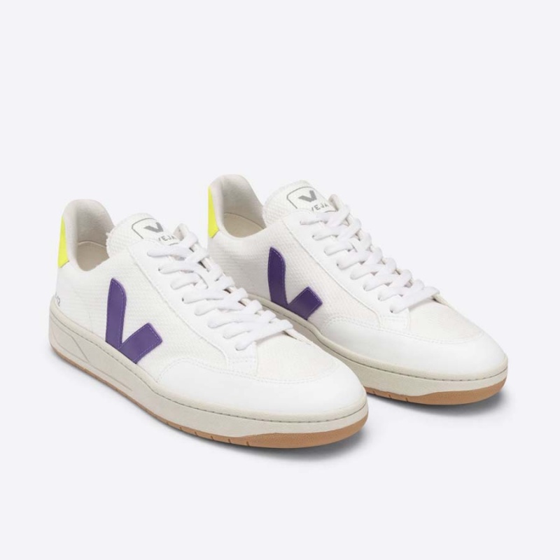 Women's Veja V-12 V-12 White / Yellow | 3764-BIZOT