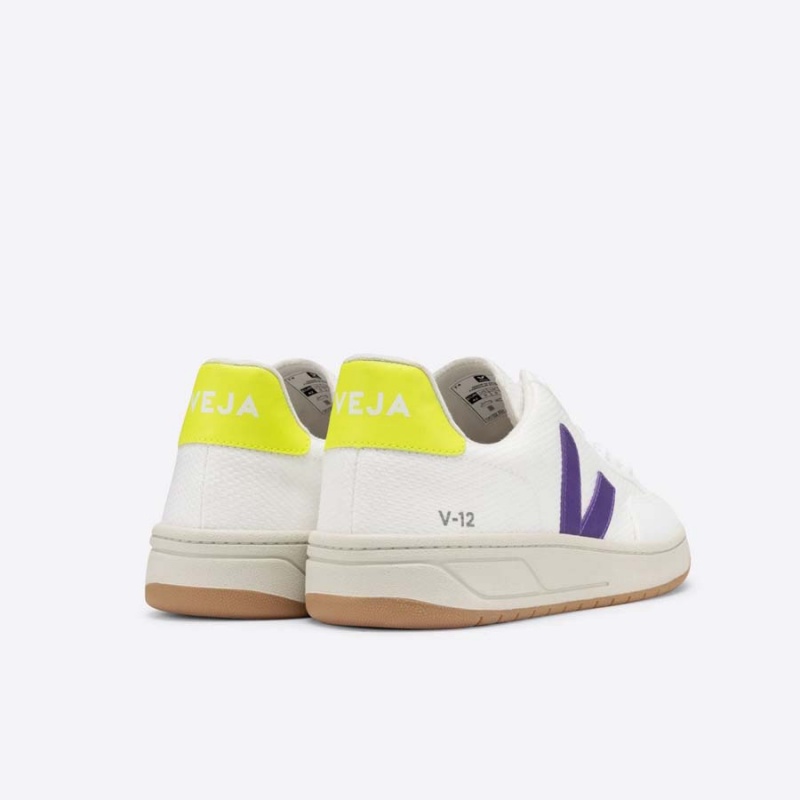 Women's Veja V-12 V-12 White / Yellow | 3764-BIZOT